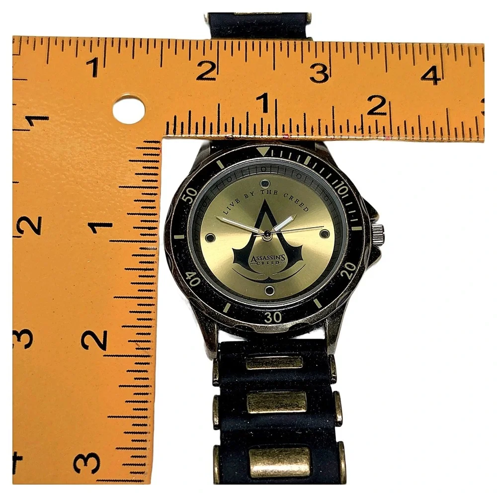 Assassins Creed Video Game Accutime Watch Bronze Studded Rubber Strap Official